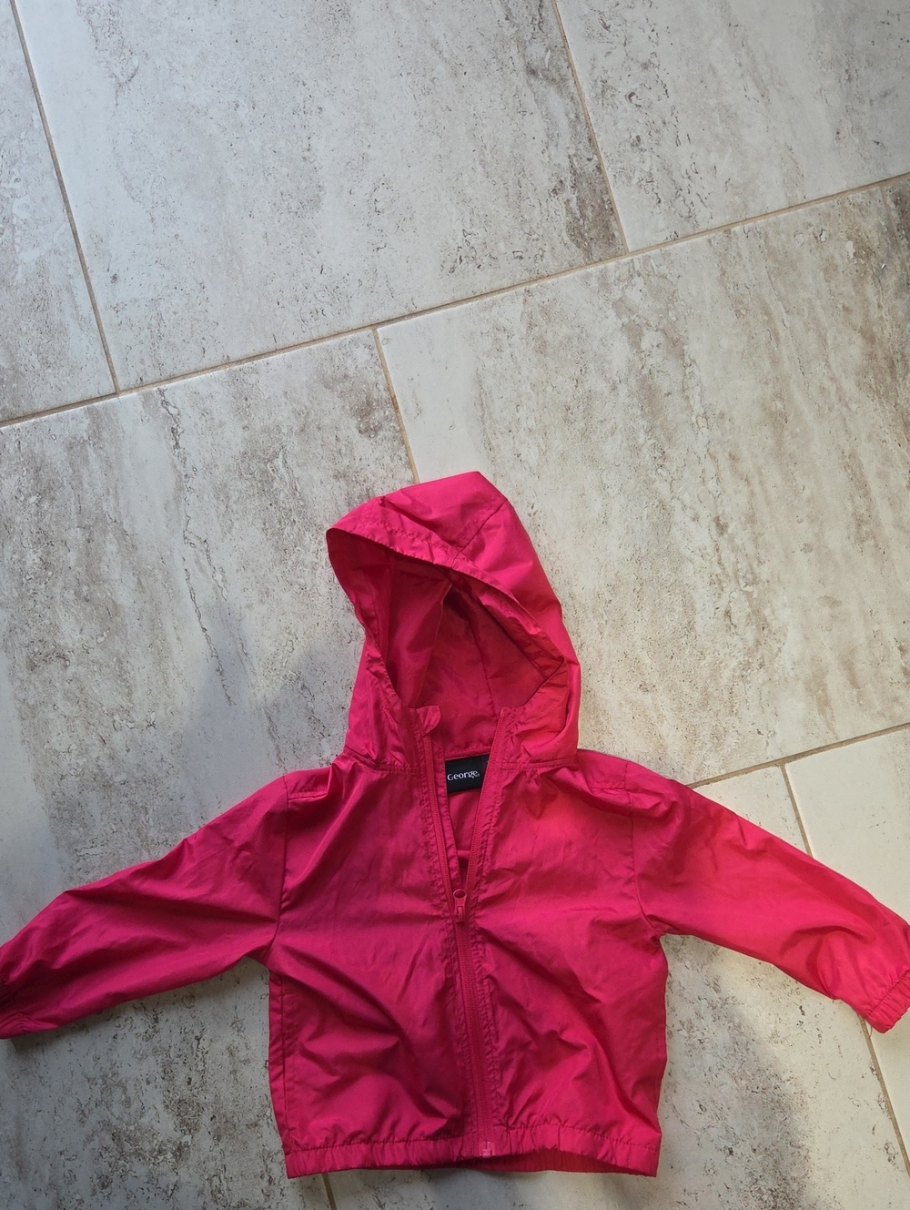 George Hot Pink Hooded Rain Jacket for Toddlers